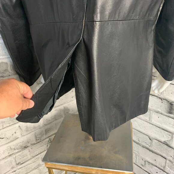 Vintage Pelle Cuir Black Leather Blazer Jacket - Picture 7 of 16